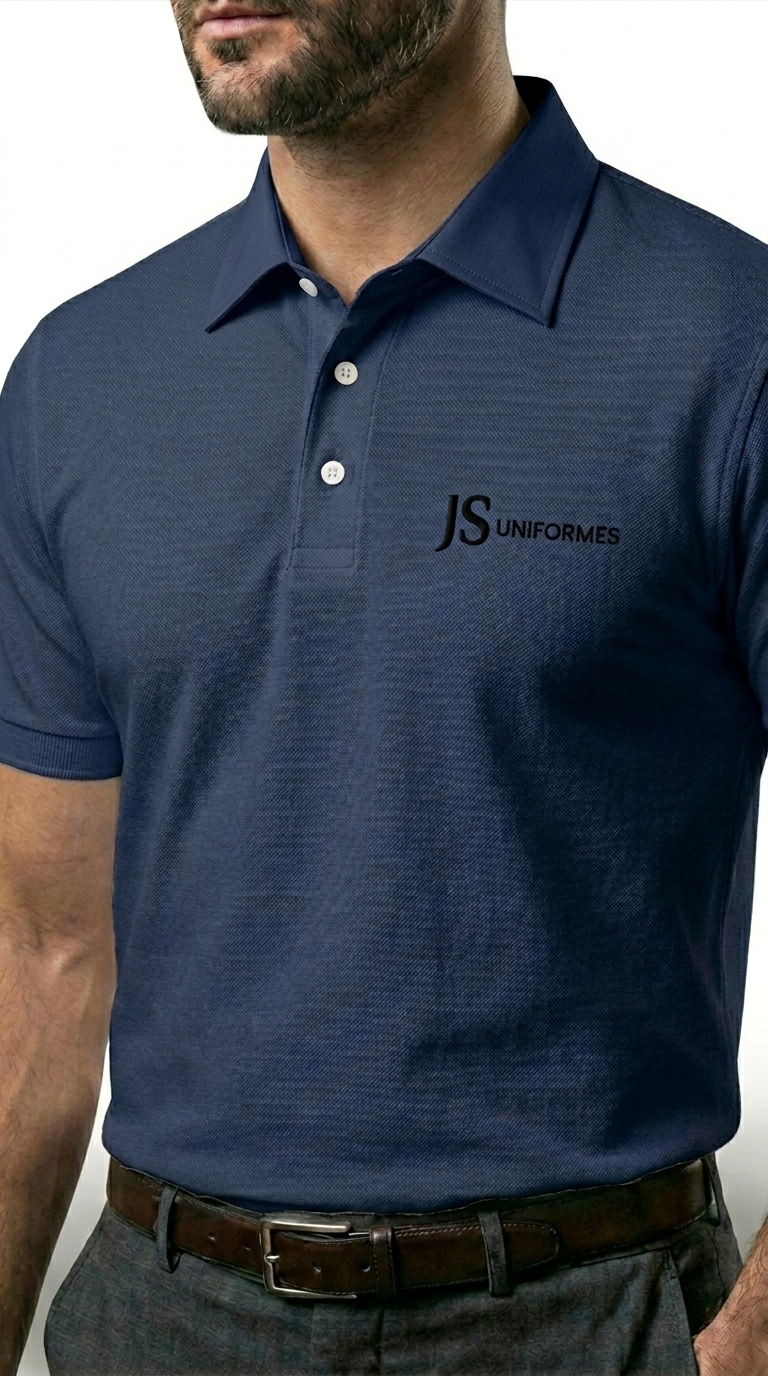 Polo com gola de camisa — JS Uniformes